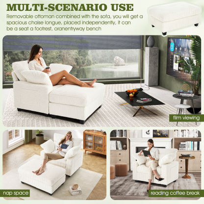 LuxeLounger 57.52 " Single Chair With Ottoman