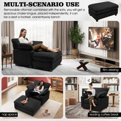 LuxeLounger 57.52 " Single Chair With Ottoman