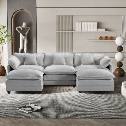 Cloudy 149.2'' Luxury Thickened Cushion Sectional Sofa