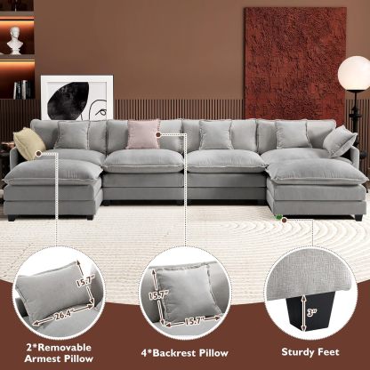 Cloudy 149.2'' Luxury Thickened Cushion Sectional Sofa