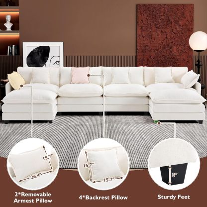 Cloudy 149.2'' Luxury Thickened Cushion Sectional Sofa