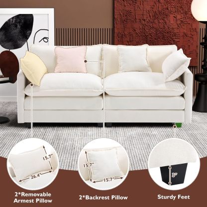 Cloudy 149.2'' Luxury Thickened Cushion Sectional Sofa