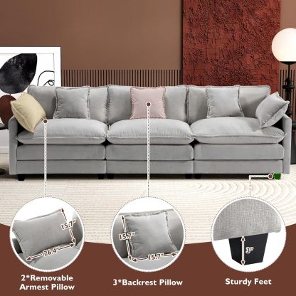 Cloudy 149.2'' Luxury Thickened Cushion Sectional Sofa