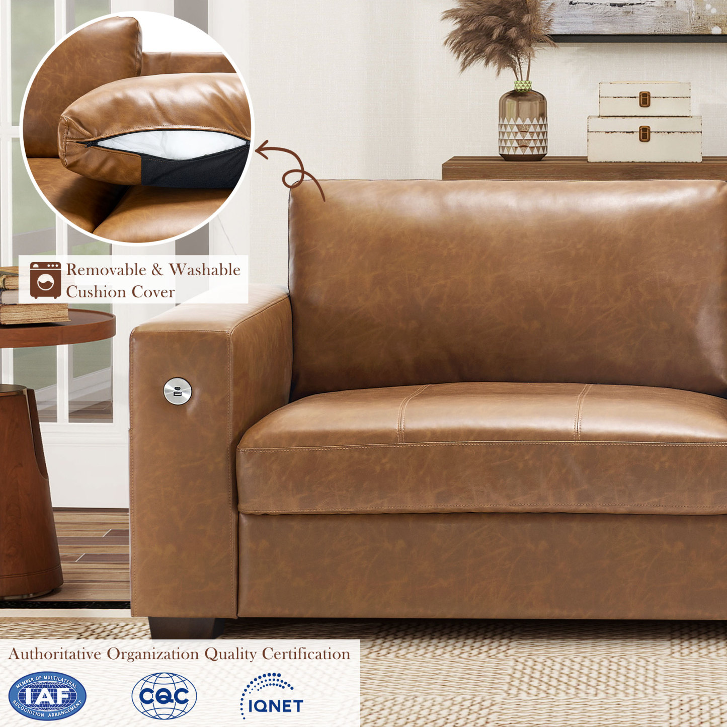 Classic 70" & 89" Modern Sofa with USB Charging