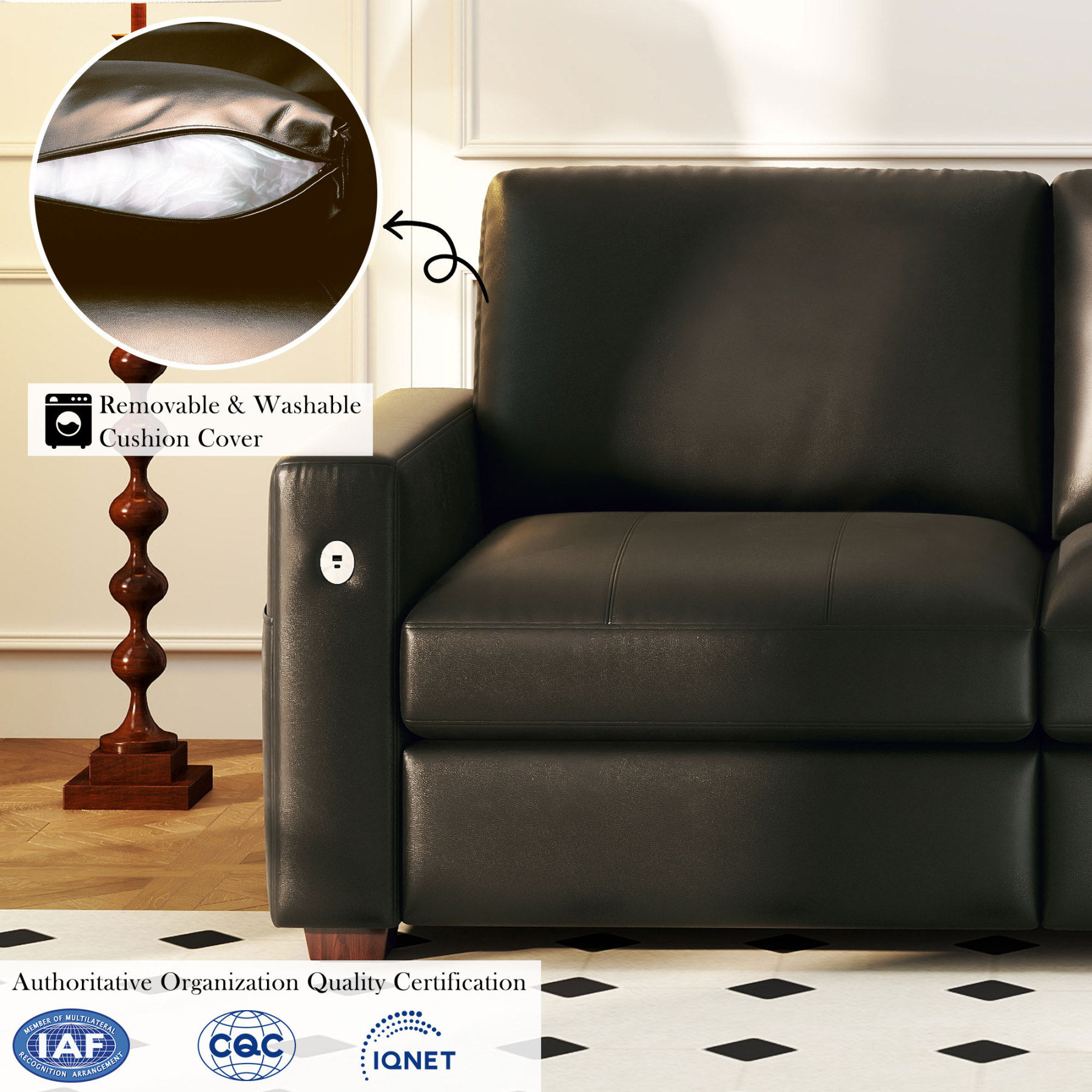 Classic 70" & 89" Modern Sofa with USB Charging