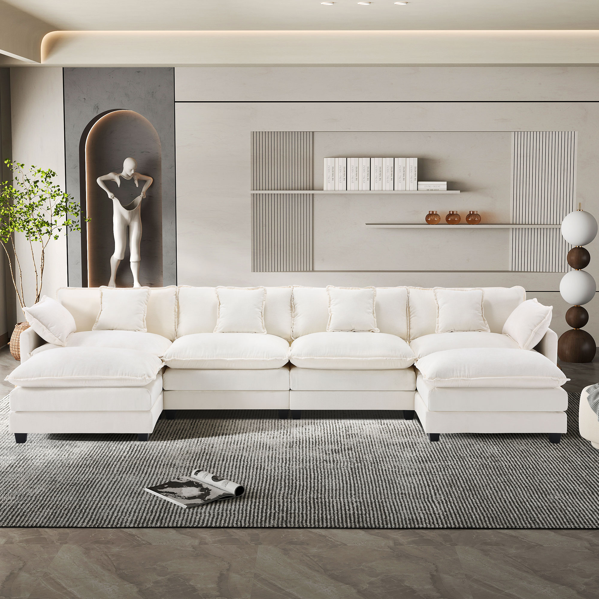Cloudy 149.2'' Luxury Thickened Cushion Sectional Sofa