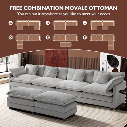 Cloudy 149.2'' Luxury Thickened Cushion Sectional Sofa