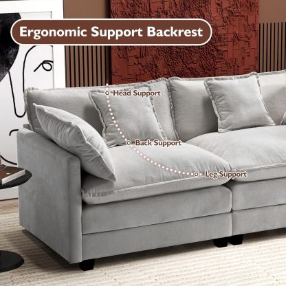 Cloudy 149.2'' Luxury Thickened Cushion Sectional Sofa