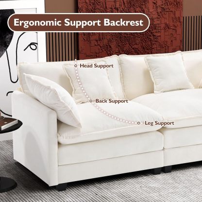 Cloudy 149.2'' Luxury Thickened Cushion Sectional Sofa