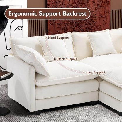 Cloudy 149.2'' Luxury Thickened Cushion Sectional Sofa
