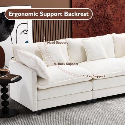 Cloudy 149.2'' Luxury Thickened Cushion Sectional Sofa