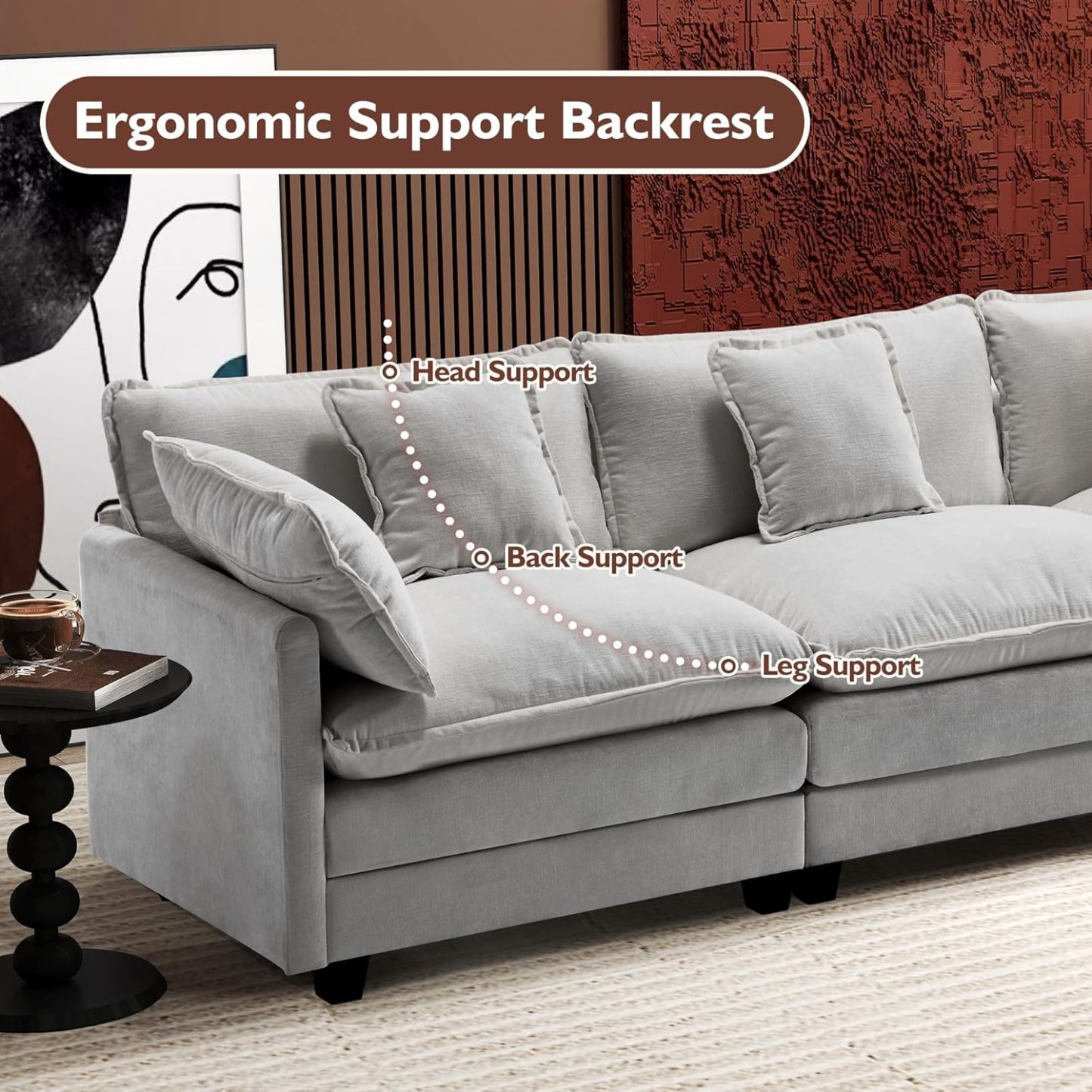 Cloudy 149.2'' Luxury Thickened Cushion Sectional Sofa