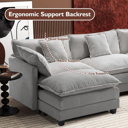 Cloudy 149.2'' Luxury Thickened Cushion Sectional Sofa