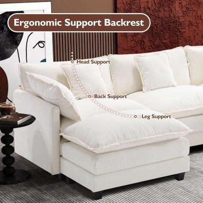 Cloudy 149.2'' Luxury Thickened Cushion Sectional Sofa
