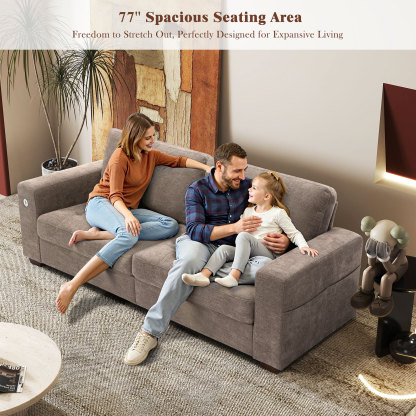 Classic 70" & 89" Modern Sofa with USB Charging 