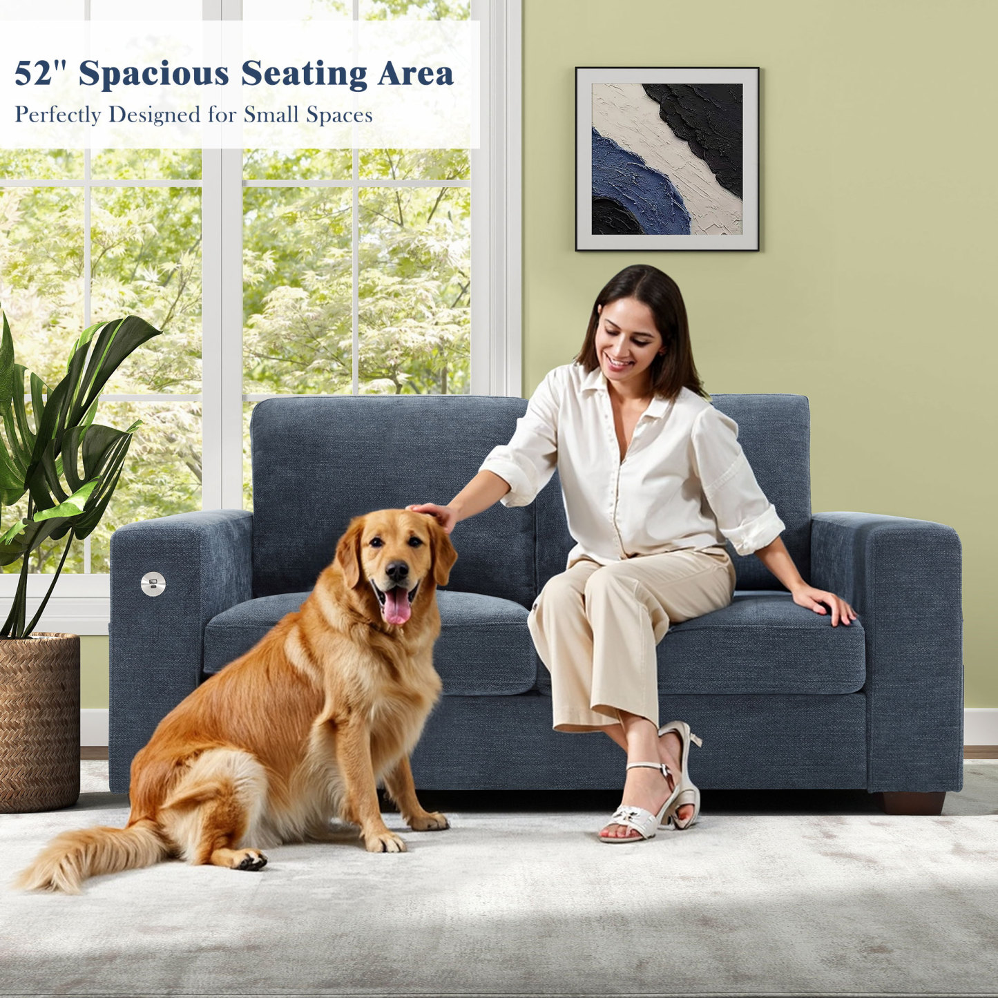 Classic 70" & 89" Modern Sofa with USB Charging