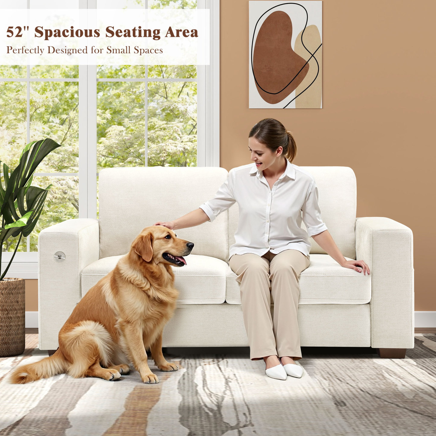 Classic 70" & 89" Modern Sofa with USB Charging