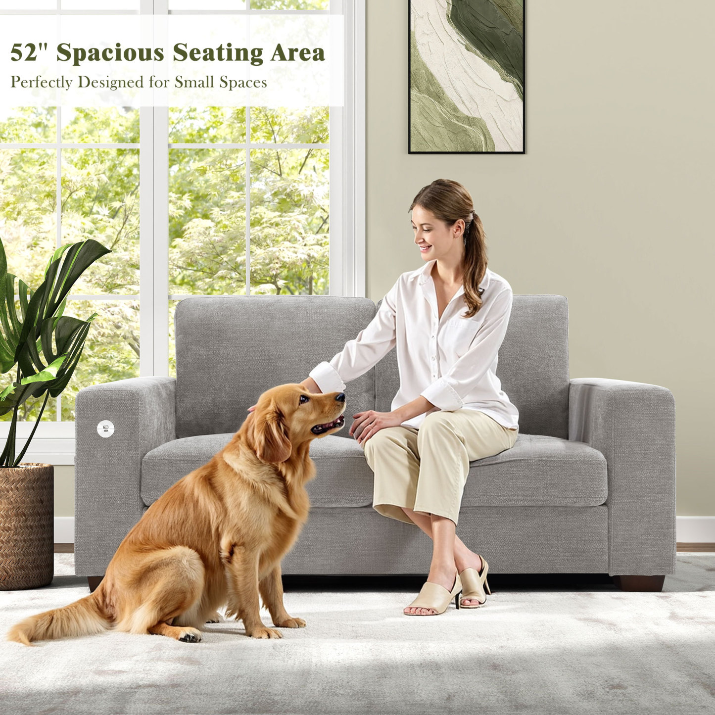 Classic 70" & 89" Modern Sofa with USB Charging