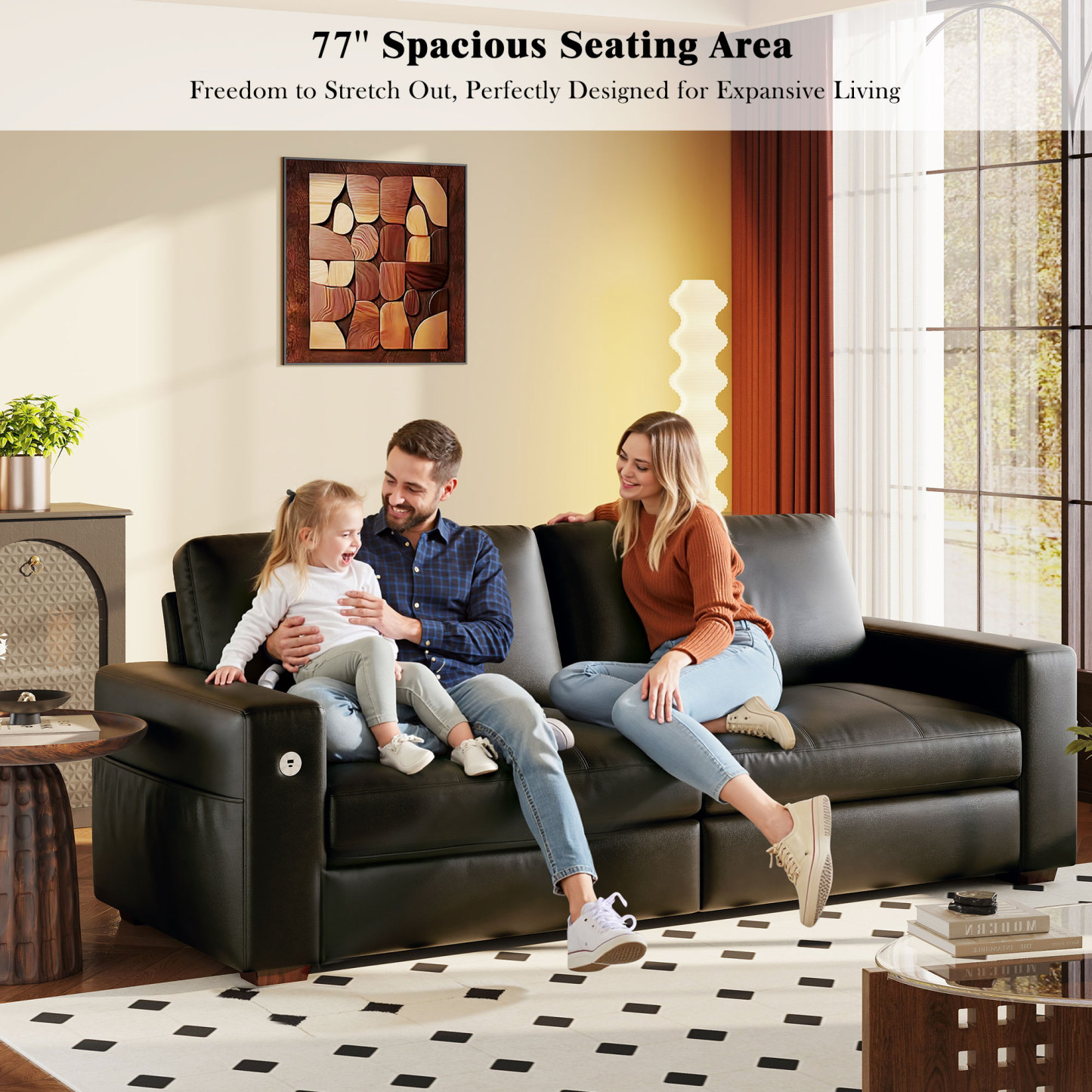 Classic 70" & 89" Modern Sofa with USB Charging