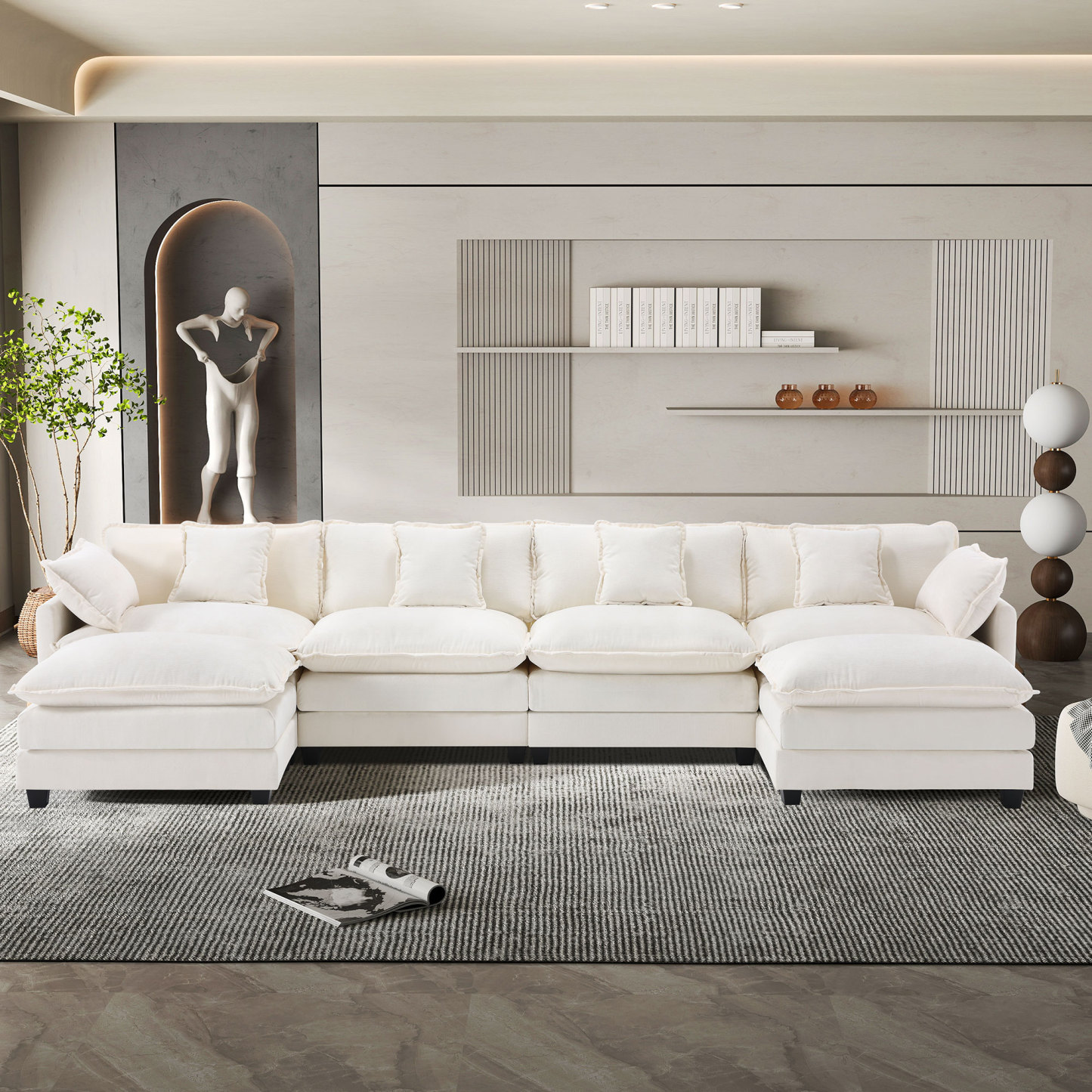 Cloudy 149.2'' Luxury Thickened Cushion Sectional Sofa