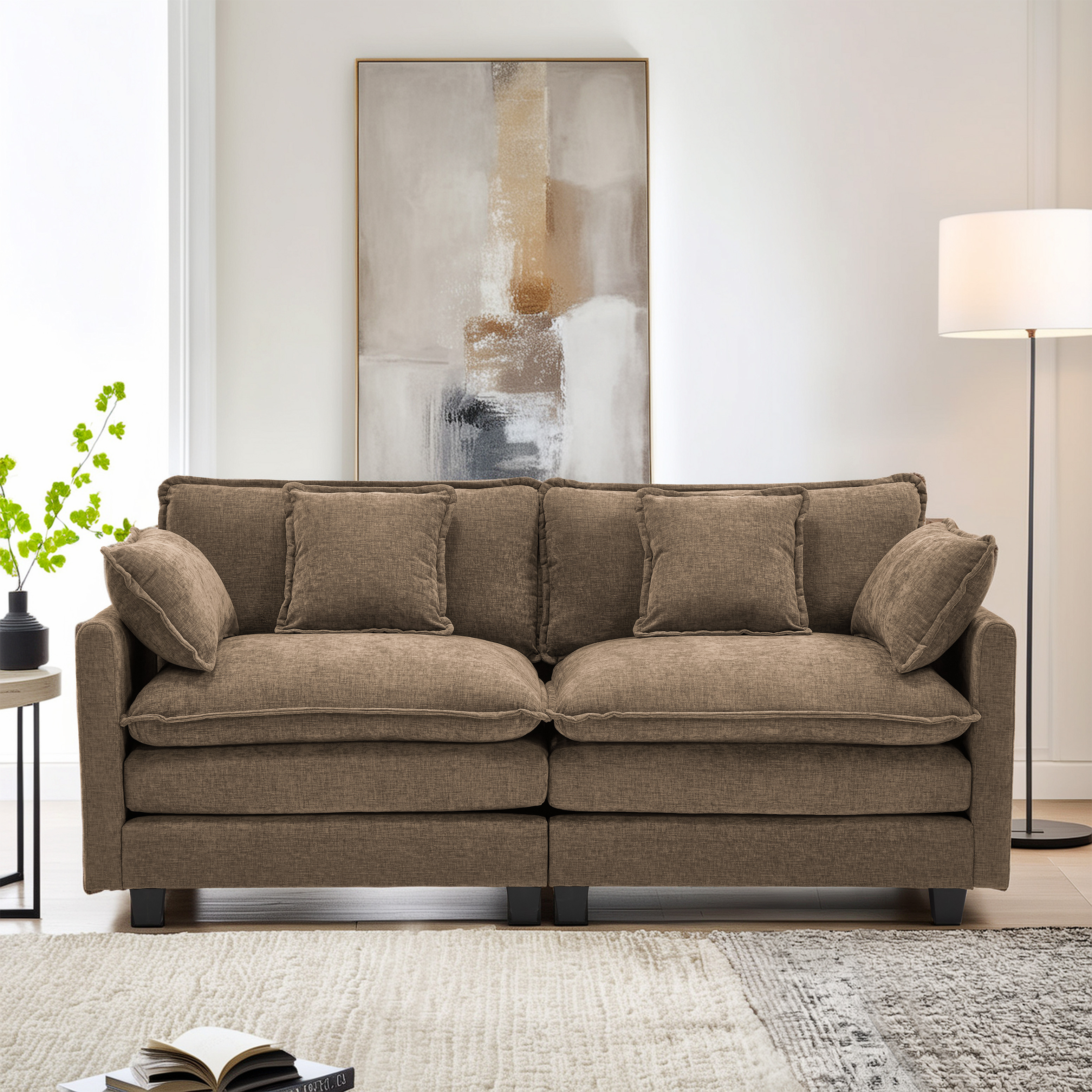 Cloudy 149.2'' Luxury Thickened Cushion Sectional Sofa