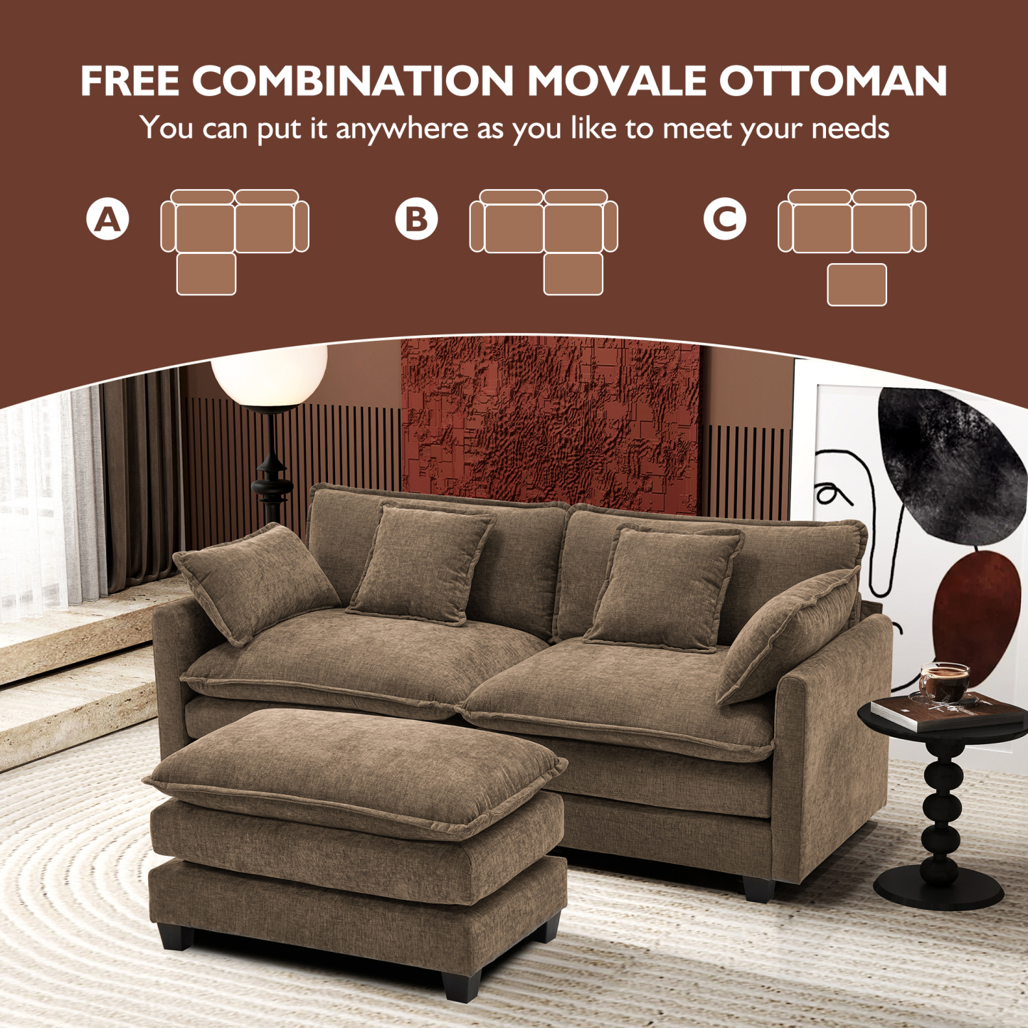 Cloudy 149.2'' Luxury Thickened Cushion Sectional Sofa