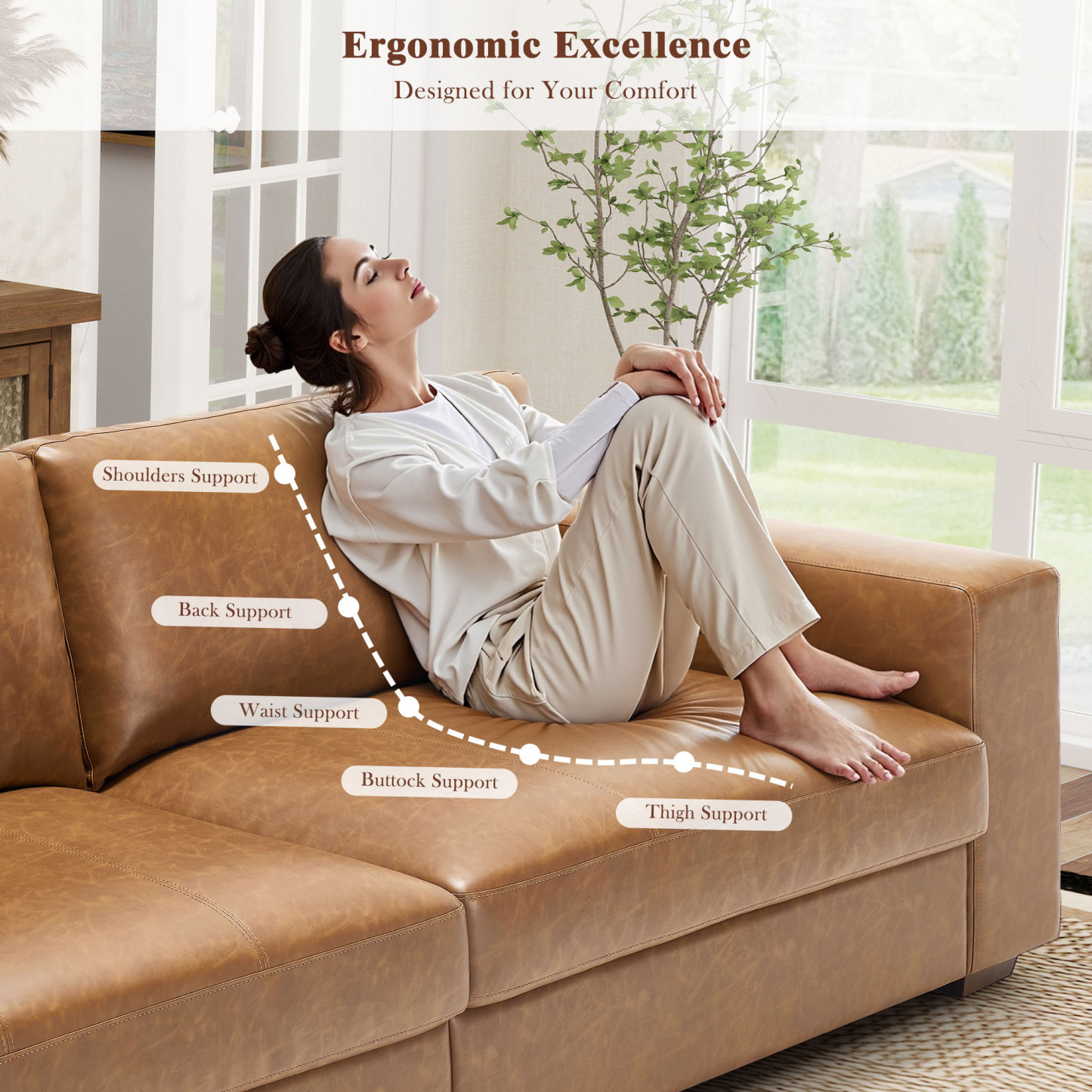Classic 70" & 89" Modern Sofa with USB Charging