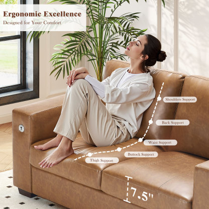 Classic 70" & 89" Modern Sofa with USB Charging 