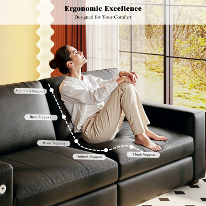 Classic 70" & 89" Modern Sofa with USB Charging 