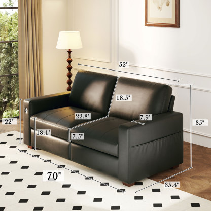 Classic 70" & 89" Modern Sofa with USB Charging 