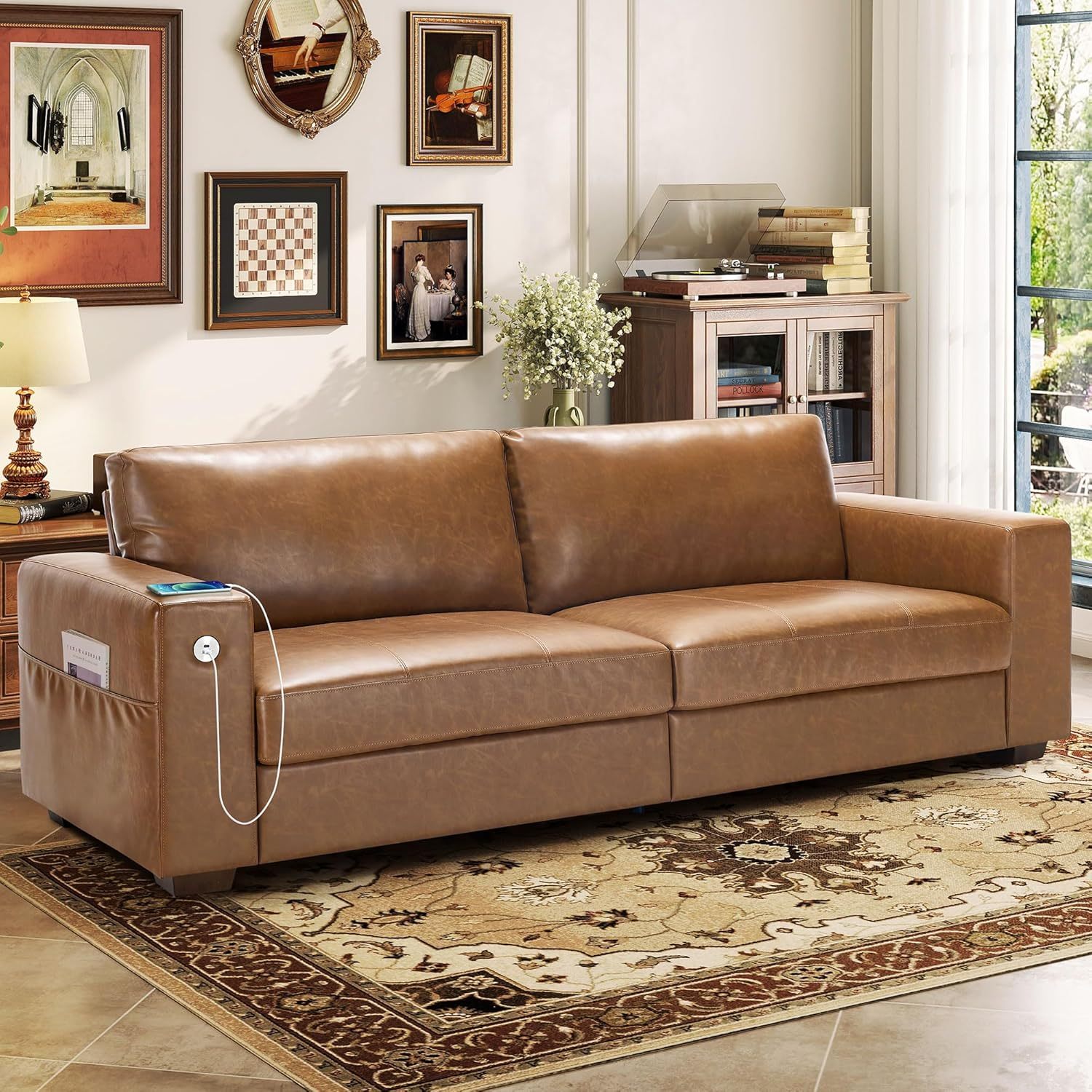 Classic 70" & 89" Modern Sofa with USB Charging