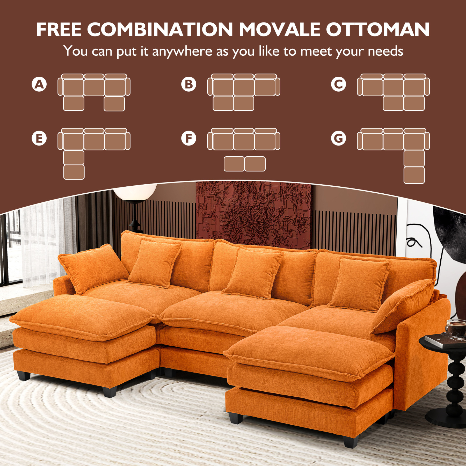Cloudy 149.2'' Luxury Thickened Cushion Sectional Sofa