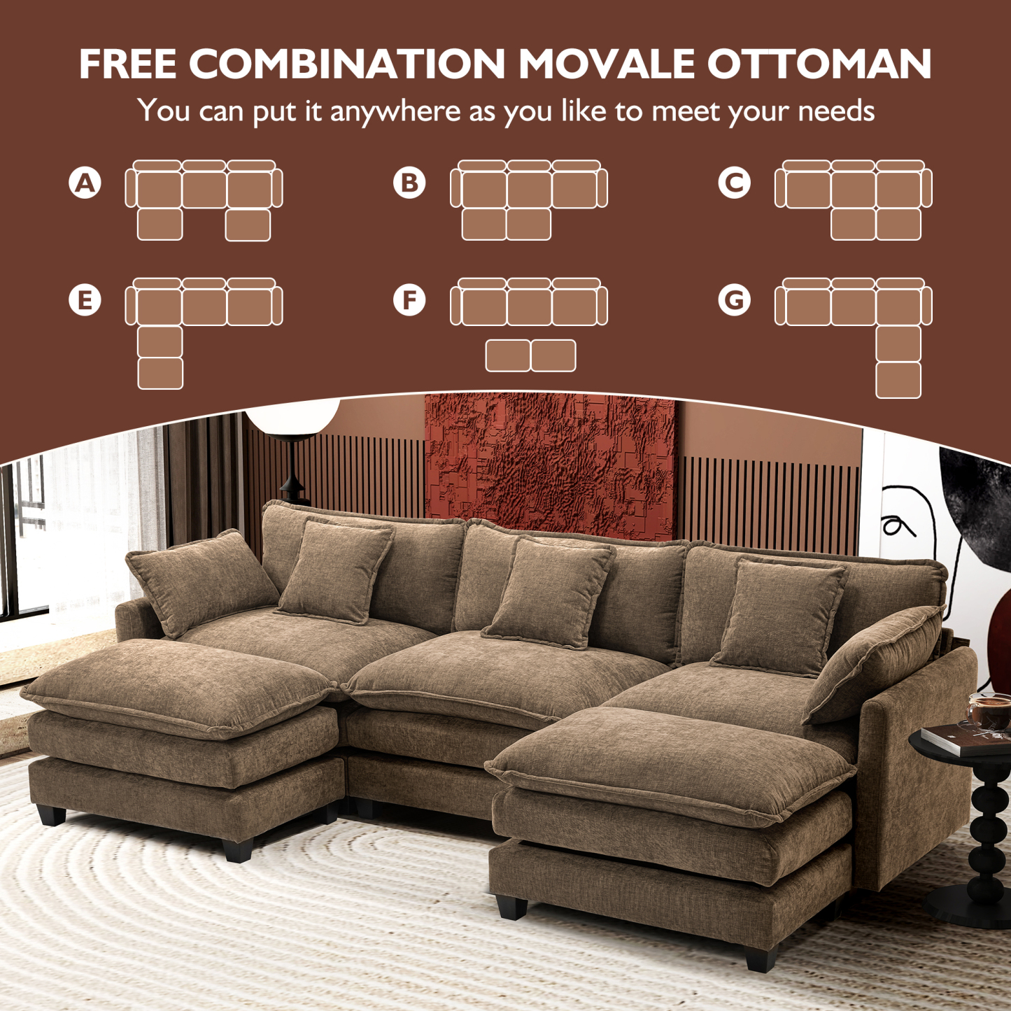 Cloudy 149.2'' Luxury Thickened Cushion Sectional Sofa