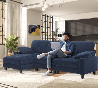 Serenity Plush 108'' Sectional Sofa With Chaise