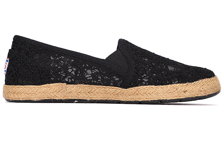 (WMNS) skecththers Slip-on Lace Shoes 'Black' 733774-BLK