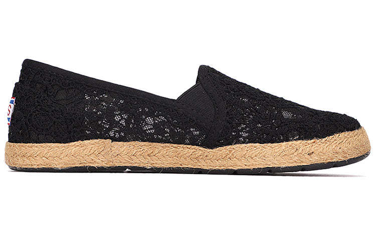 (WMNS) skecththers Slip-on Lace Shoes 'Black' 733774-BLK
