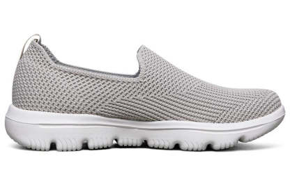 (WMNS) skecththers Go Walk Evolution Ultra Slip-On Shoes Gray/Chestnut 15761-TPE