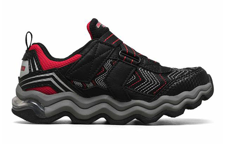 (GS) skecththers Turbowave Non-Slip Wear-resistant Low Tops Sports Shoe Black Red 90736L-BKRD