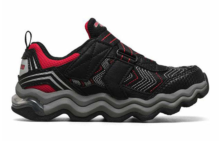 (GS) skecththers Turbowave Non-Slip Wear-resistant Low Tops Sports Shoe Black Red 90736L-BKRD
