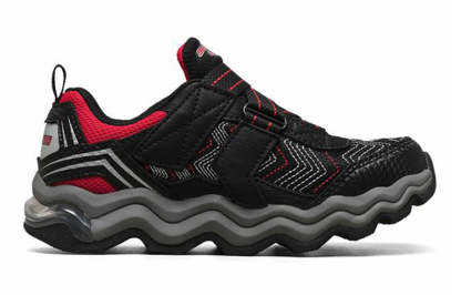 (GS) skecththers Turbowave Non-Slip Wear-resistant Low Tops Sports Shoe Black Red 90736L-BKRD