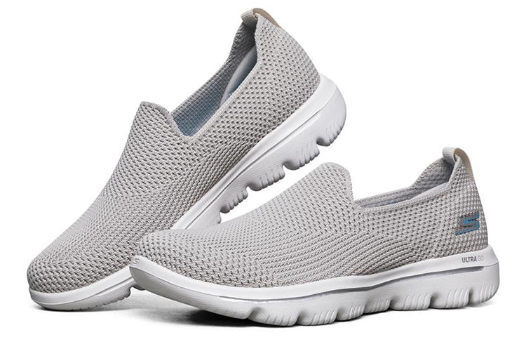 (WMNS) skecththers Go Walk Evolution Ultra Slip-On Shoes Gray/Chestnut 15761-TPE