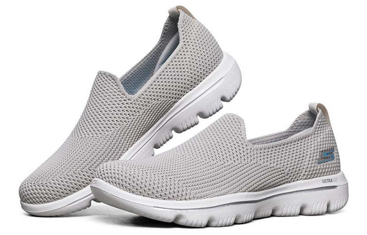 (WMNS) skecththers Go Walk Evolution Ultra Slip-On Shoes Gray/Chestnut 15761-TPE