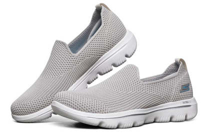 (WMNS) skecththers Go Walk Evolution Ultra Slip-On Shoes Gray/Chestnut 15761-TPE