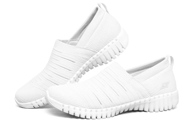 (WMNS) skecththers Go Walk Smart Slip-On Shoes White 124043-WHT