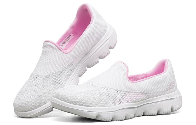 (WMNS) skecththers Go Walk Evolution Ultra Low-Top Slip-on Shoes White 15753-WPK
