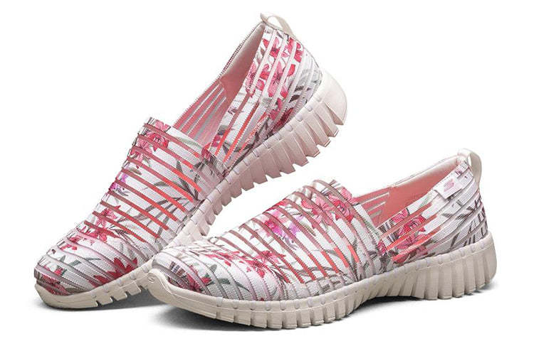 (WMNS) skecththers Go Walk Smart Slip-on Shoes White/Pink/Grey 124317-WMLT