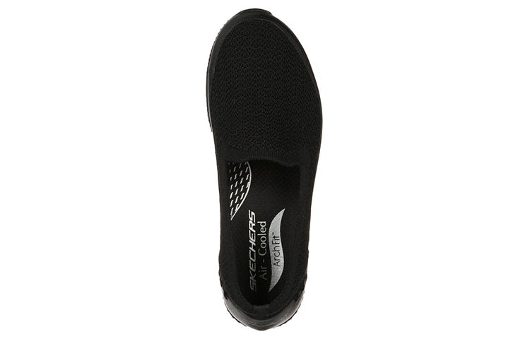 (WMNS) skecththers Arch Fit Flex-Sweet Jazz Slip-On Shoes Black 100287-BBK