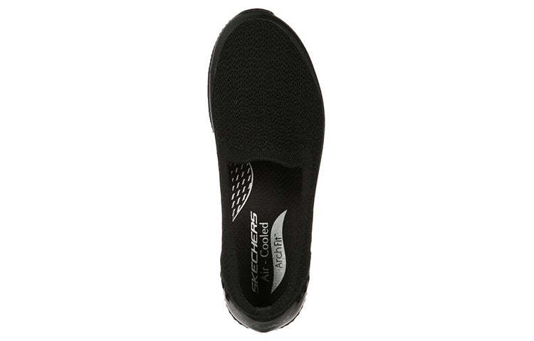 (WMNS) skecththers Arch Fit Flex-Sweet Jazz Slip-On Shoes Black 100287-BBK