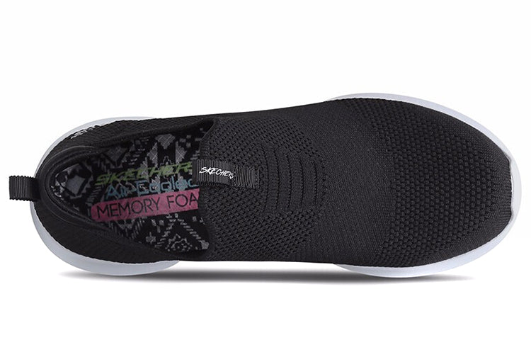 (WMNS) skecththers Ultra Flex Slip-Ons Black 12837-BKW