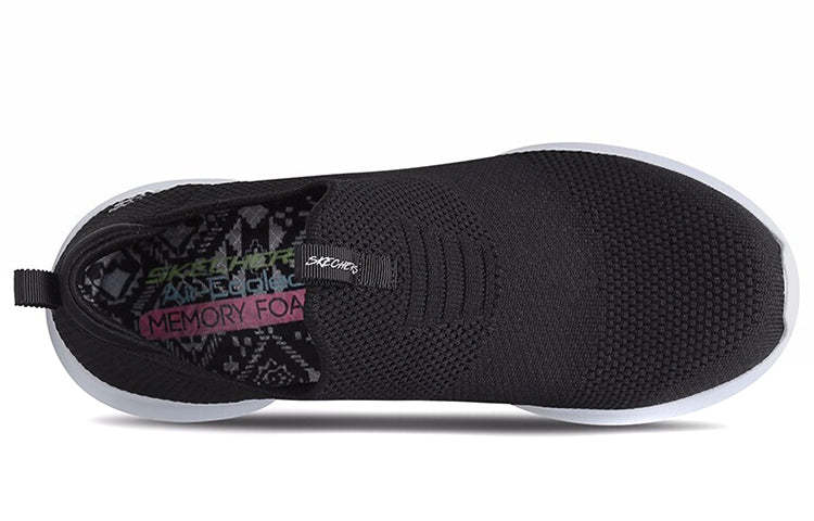 (WMNS) skecththers Ultra Flex Slip-Ons Black 12837-BKW